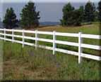 3 rail white vinyl in Greenacres, Spokane County gives a ranch country feel to your property