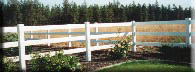 Vinyl 3 Rail for a yard border installed by valley fence