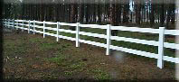 Vinyl 3 Rail installed by valley fence 