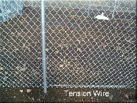 We recommend tension wire at the bottom of all chain link fences. The wire gives stability and strength to the bottom of the fabric and detours animals such as dogs from doing an under doggy