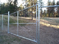 Gates to keep deer out, with the same mesh on the gate as on the fence